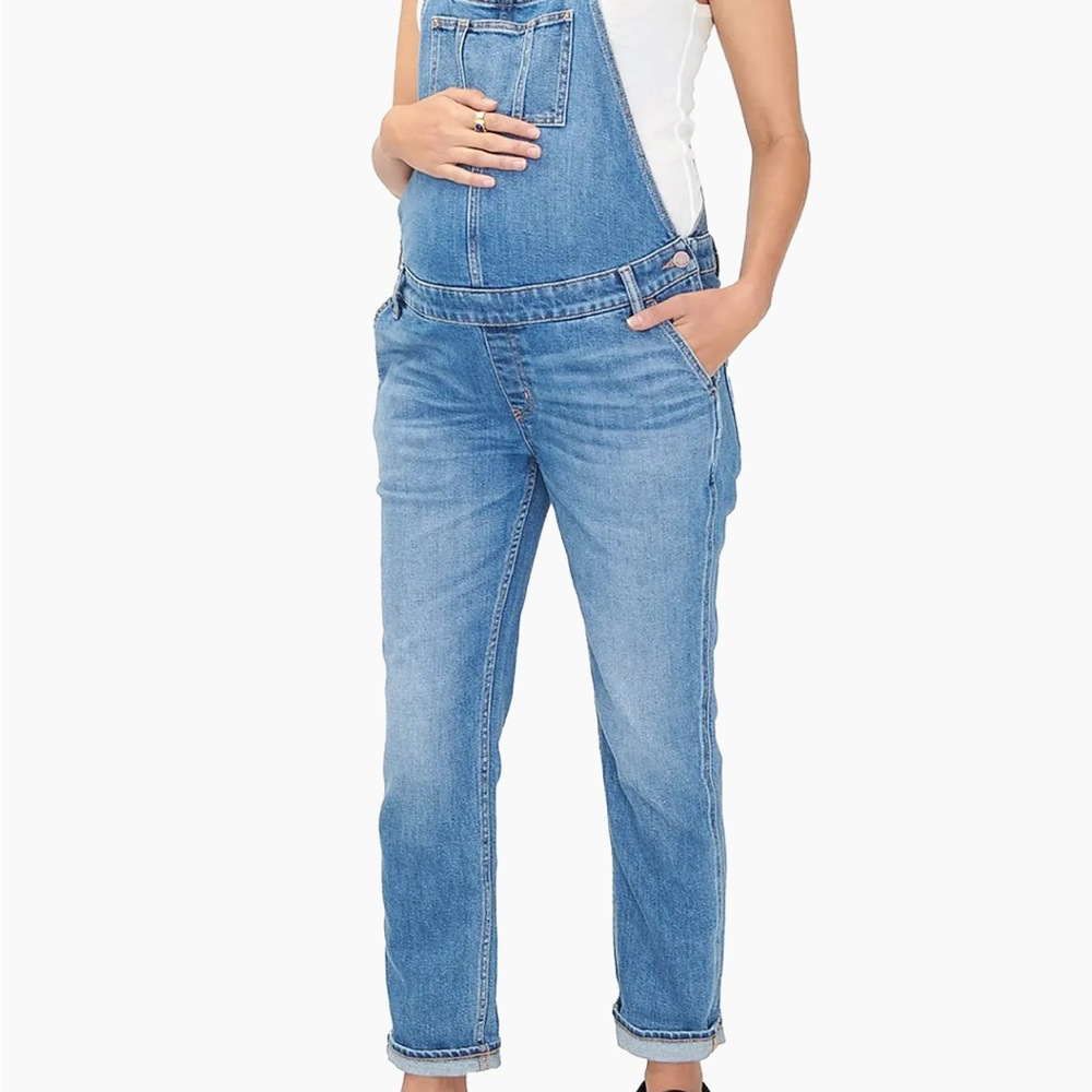 Hatch Light Blue Denim Maternity Overalls